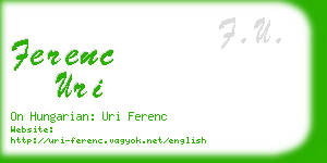 ferenc uri business card